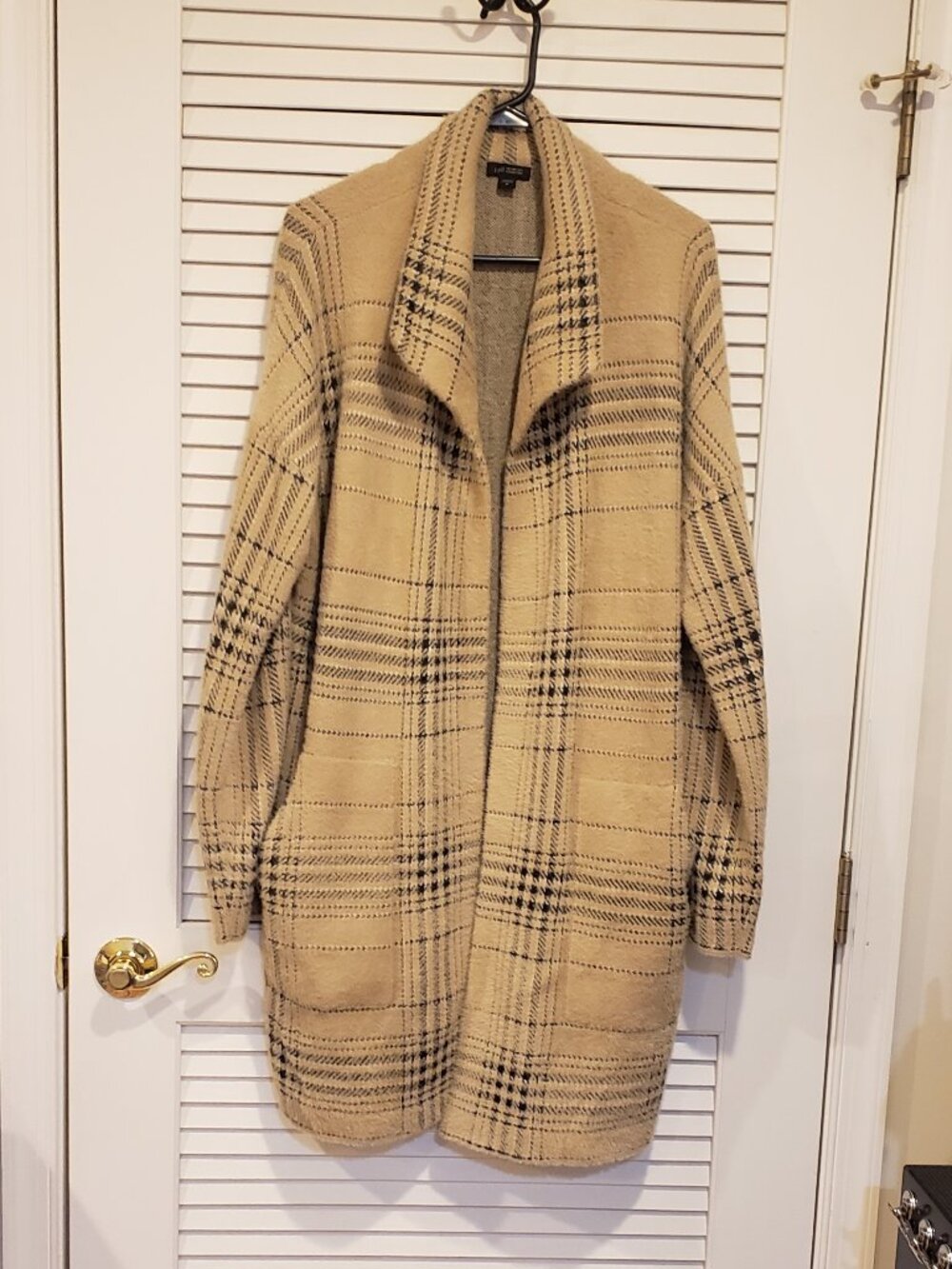 J.Jill (Wearever Collection) Women's Luxe-Soft Plaid Sweater-Jacket Size Medium